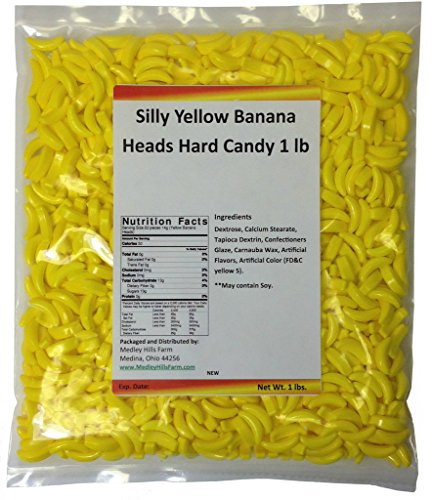Silly Yellow Banana Heads Hard Candy 1 lb