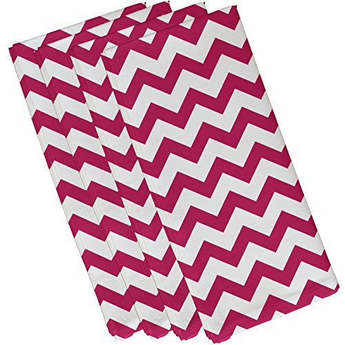 E By Design Chevron Decorative Napkin 19  by 19  Fuchsia
