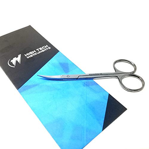 HTI BRAND Iris Micro Dissection Lab Sharp Scissors Curved 45   1143cm  Fine Point  Stainless Steel  Pack of 1