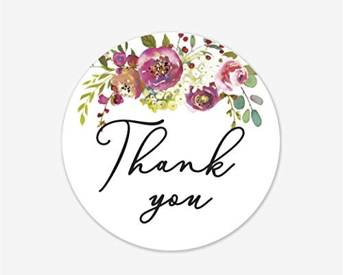 Thank You Stickers Floral Wedding and Bridal Shower Event Favor Labels   379 026