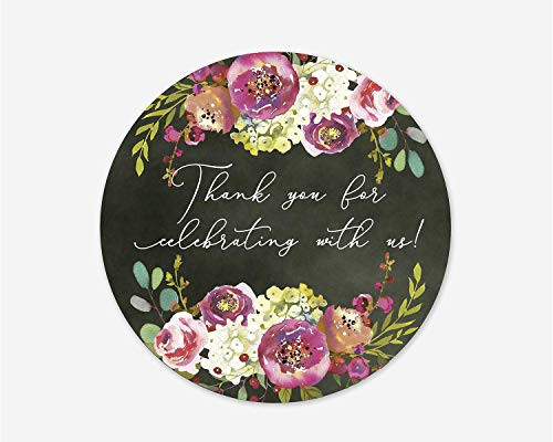 Thanks for Celebrating with Us Stickers Love is Blooming Wedding and Bridal Shower Event Favor Labels   379 029 T004