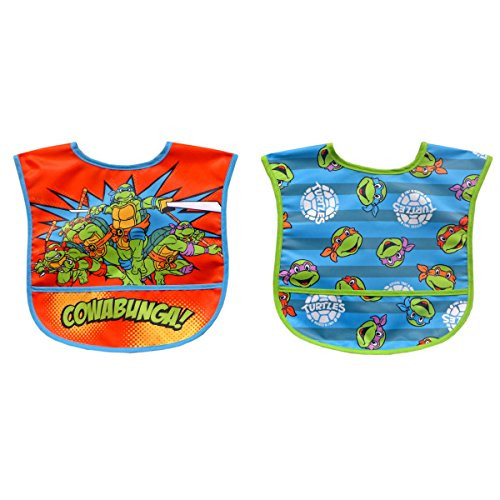 Neat Solutions 2 Piece Water Resistant Toddler Bib Set Teenage Mutant Ninja Turtle