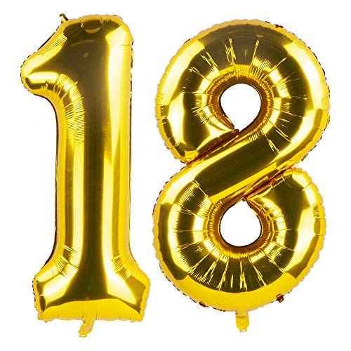40 Inch Gold 18th Birthday Number Balloons 18 Foil Mylar Balloon for Anniversary Party Decoration 40 Inch Gold 18th Birthday Number Balloons 18 Foil Mylar Balloon for Anniversary Party Decoration
