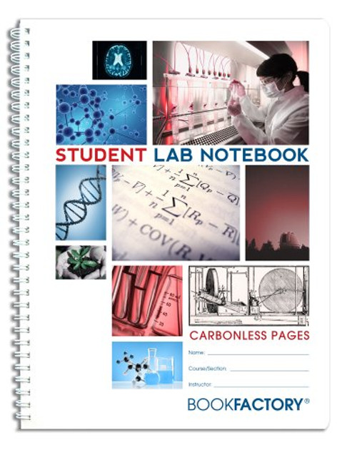 BookFactory Carbonless Student Lab Notebook   75 Sets of Pages  85  X 11    Duplicator    Scientific Grid Pages Durable Translucent Cover Wire O Binding  LAB 075 7GW D  Student