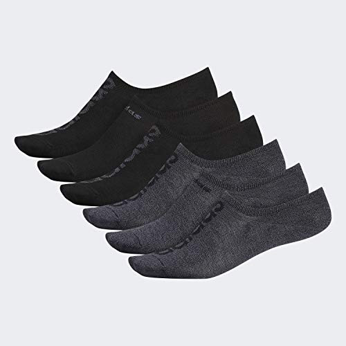adidas Men s Superlite Linear Super No Show Socks  6 Pair  Black   Onix Marl Black Black Black   Onix Marl Onix Large  Shoe Size 6 12