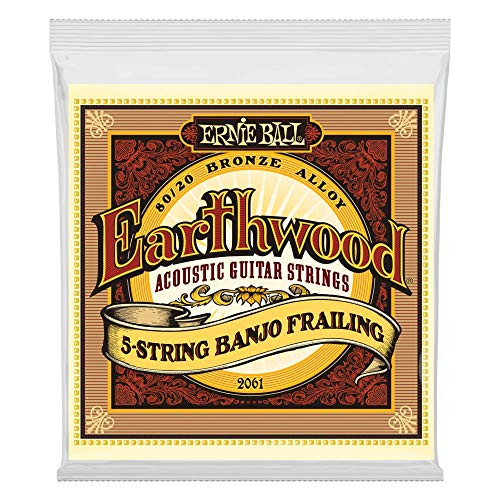 Ernie Ball Earthwood 5 string Banjo 80 20 Bronze Loop End Frailing Set 010   024