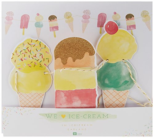 Talking Tables Ice Cream Party Decorations Garland Banner   Great For Summer Decor And Birthday Party   3M