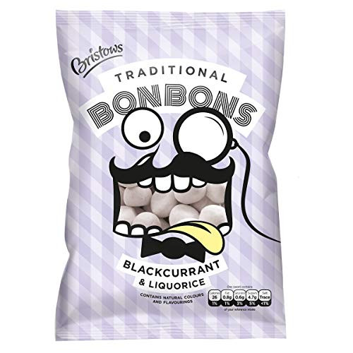 Bristows Traditional Blackcurrant   Liquorice Bon Bons 150g  Pack of 3