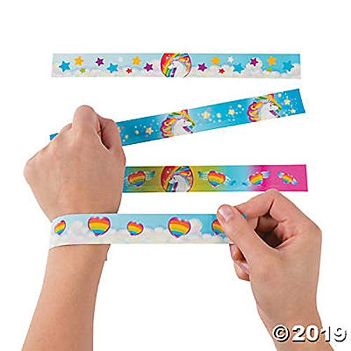 Fun Express Unicorn Metal Slap Bracelets  24 Pack