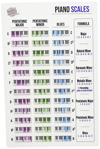 Piano Keyboard Laminated Scale Reference Sheet  85  x 55