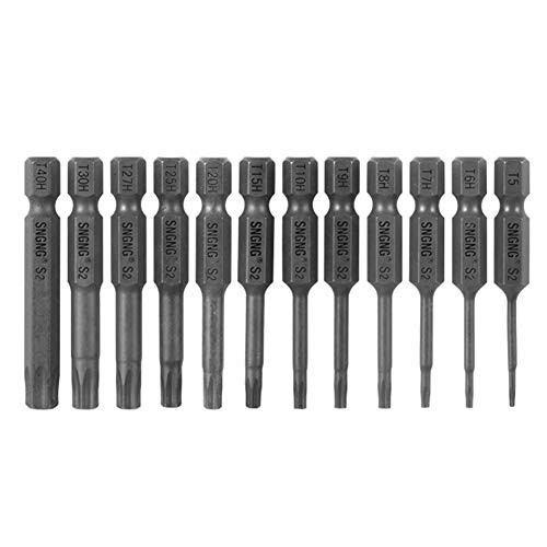 12pcs Torx Screwdriver Bit Set Security Torx Bit Set Torx Bits T5 T40 Quick Release 1 4 Inch Hex Shank 2 Inch Length Magnetic Perfect for Production Workshop