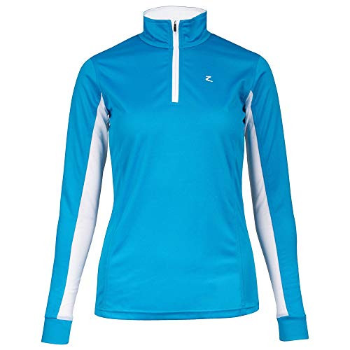 HORZE Trista Women s Horse Riding Equestrian Technical Cooling Sun Shirt with Long Sleeves   US 8   Paradise Blue White