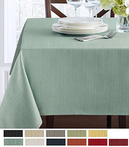 Benson Mills Textured Fabric Tablecloth  60  x 120  Rectangular Topaz