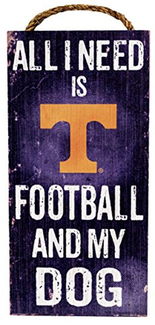 Fan Creations NCAA Tennessee Volunteers 6 x 12 All I Need is Football and My Dog Wood Sign Fan Creations NCAA Tennessee Volunteers 6 x 12 All I Need is Football and My Dog Wood Sign