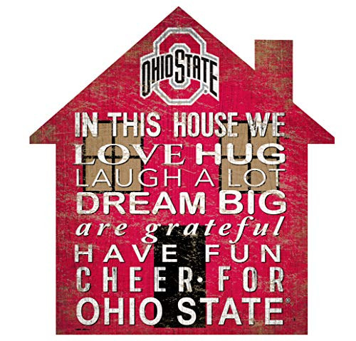 Fan Creations NCAA Ohio State Buckeyes 12  House Shaped Wood Sign