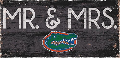 NCAA Florida Gators 12  x 6  Mr and Mrs Wood Sign