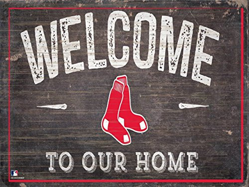 Fan Creations Red Sox 12 x 6 Distressed Welcome to Our Home Wood Sign Fan Creations Red Sox 12 x 6 Distressed Welcome to Our Home Wood Sign