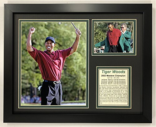 Legends Never Die Tiger Woods   2002 Masters Champion   Framed 12 x15  Double Matted Photos