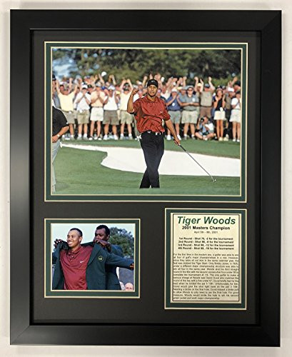Legends Never Die Tiger Woods   2001 Masters Champion   Framed 12 x15  Double Matted Photos