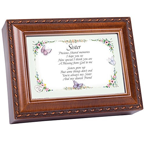 Cottage Garden Sister Together Always True Woodgrain Music Box Plays Friends are for