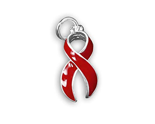 Fundraising For A Cause   Large Red Ribbon Awareness Charms  Bulk Red Ribbon Shaped Charms for AIDS HIV Heart Disease Drug Abuse   Jewelry Making  1 Charm   Retail