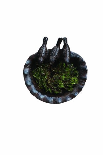 Creative Co op Heart and Home Decorative Cast Iron Dish with Birds