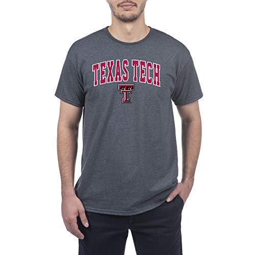 Elite Fan Shop Texas Tech Red Raiders Men s Short Sleeve Charcoal Gray Arch Tee Large