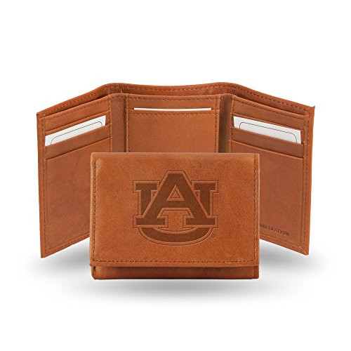 NCAA Rico Industries Embossed Leather Trifold Wallet Auburn Tigers