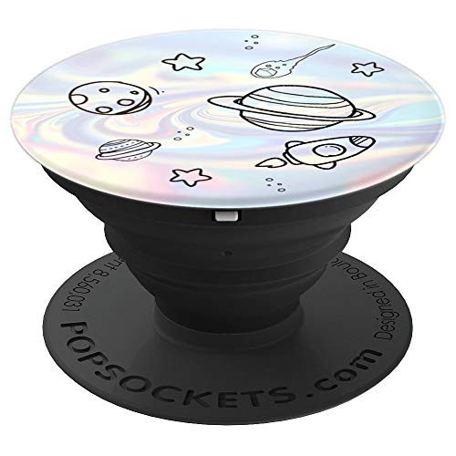 Planets in Space   Rocketship and Stars   Space Series PopSockets Grip and Stand for Phones and Tablets