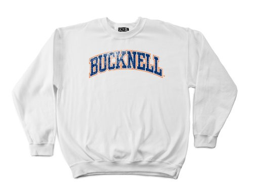 Bucknell Bison 50 50 Blended 8 Ounce Vintage Arch Crewneck Sweatshirt Large White