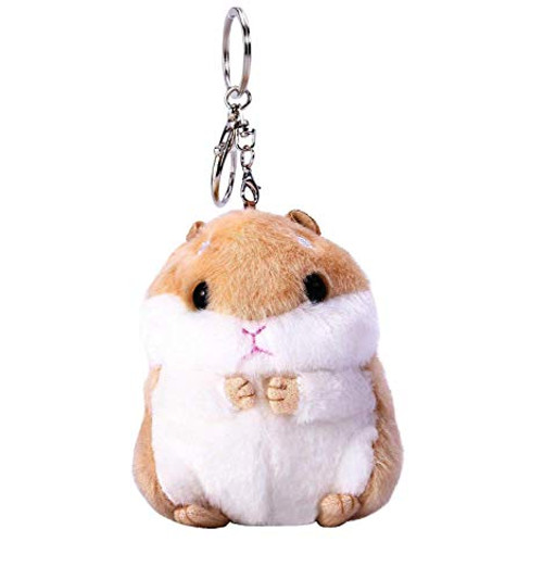 Hamster Plush Keychain Fluffy Stuffed Animal Pom Pom Key Chain Car Key Pendant Handbag Hamster Plush Keychain Fluffy Stuffed Animal Pom Pom Key Chain Car Key Pendant Handbag