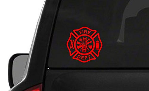 CustomDecal US Red 4  Fire Deparment Logo  T18  Firefighter Vinyl Decal Sticker Car Window