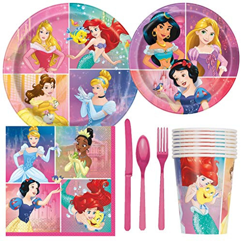 Disney Princess Birthday Party Supplies Pack Including Cake   Lunch Plates Cutlery Cups Napkins  8 Guests