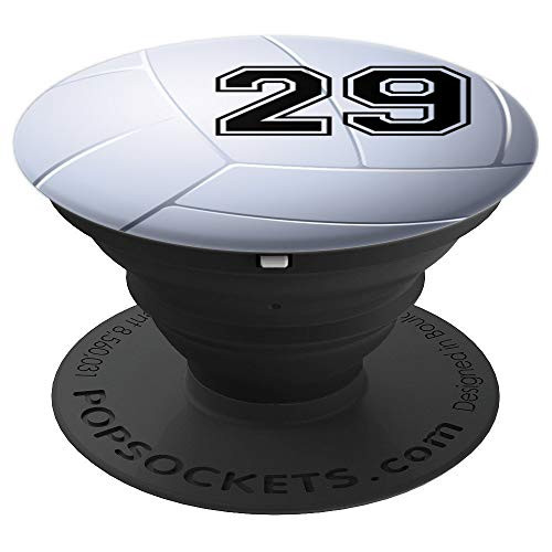 Volleyball Jersey Number  29 Twenty Nine No 29 Game Ball PopSockets Grip and Stand for Phones and Tablets