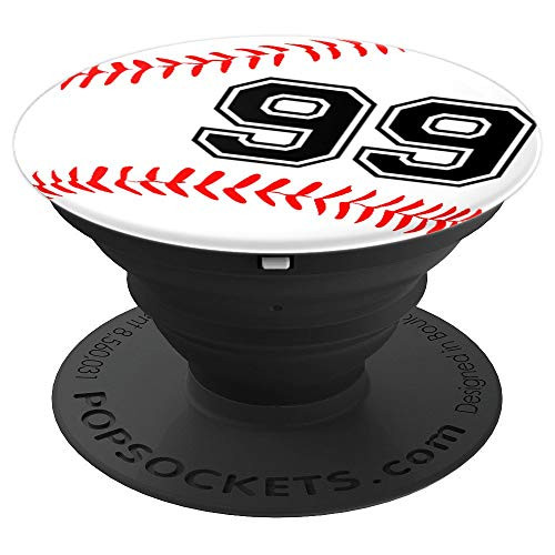 Baseball Jersey Number  99 Ninety Nine No 99 Game Play Fun PopSockets Grip and Stand for Phones and Tablets