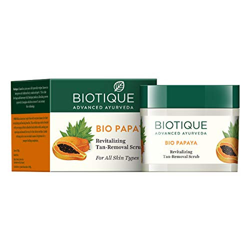 Biotique BIO PAPAYA Revitalizing Tan Removal scrub 75gm 265 FlOz I For All Skin Type I Removing Dead Skin cells I Papaya Enriched Scrubber Biotique BIO PAPAYA Revitalizing Tan Removal scrub 75gm 265 FlOz I For All Skin Type I Removing Dead Skin cells I Papaya Enriched Scrubber