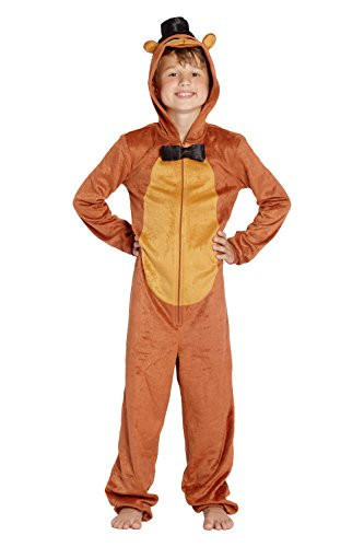 Five Nights at Freddys Boys Freddy Fazbear Costume One Piece Pajamas Union Suit  Brown LG