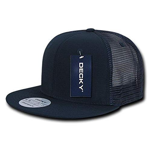 DECKY Rip Stop Flat Bill Trucker Cap Navy