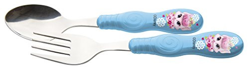 Zak  Designs Easy Grip Flatware Children s Spoon and Fork with Disney Palace Pets Graphics BPA free Plastic and Stainless Steel