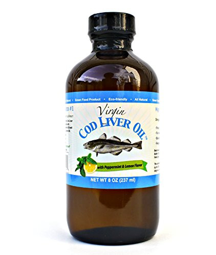 Virgin Cod Liver Oil   Natural Wild Caught   Fresh Tasting  Lemon and Peppermint Flavored