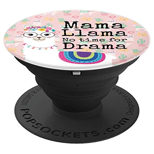 Cactus Llama Alpaca Pattern on Light Pink Mama Llama PopSockets Grip and Stand for Phones and Tablets