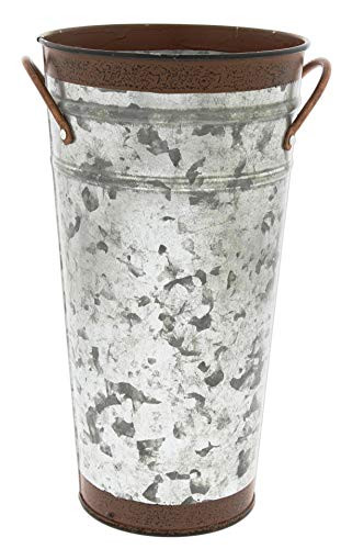 The Bridge Collection Two Tone Galvanized Metal Bucket Planter