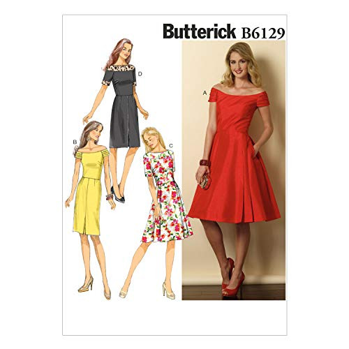 Butterick Patterns B6129 Misses'/Misses' Petite Dress Sewing Template, Size A5 (6-8-10-12-14)
