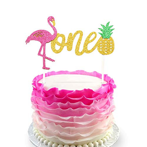 Flamingo Pineapple 1st First Birthday Cake Toppers Decoration Glitter One Tropical Hawaiian Luau Themed Party Supplies Flamingo Pineapple 1st First Birthday Cake Toppers Decoration Glitter One Tropical Hawaiian Luau Themed Party Supplies