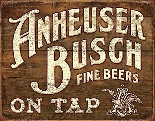 Desperate Enterprises Anheuser Busch Fine Beers On Tap Tin Sign 16 W x 125 H Desperate Enterprises Anheuser Busch Fine Beers On Tap Tin Sign 16 W x 125 H