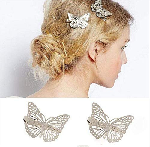 Yalice Butterfly Bobby Pins Decorative Barrettes Korean Hair Clips Metal Hair Accessories for Women and Girls 2Pcs Silver Yalice Butterfly Bobby Pins Decorative Barrettes Korean Hair Clips Metal Hair Accessories for Women and Girls 2Pcs Silver