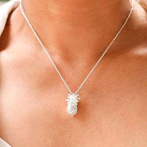Yalice Lovely Pineapple Pendant Necklace Chain Fruit Necklaces Silver Jewelry for Women and Girls Yalice Lovely Pineapple Pendant Necklace Chain Fruit Necklaces Silver Jewelry for Women and Girls