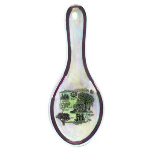 Georgia State Map Pearl Souvenir Collectible Spoon Rest agc