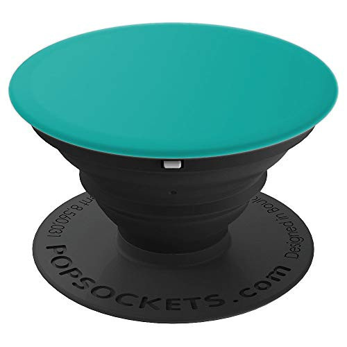 Aquamarine Teal Solid Color Plain Background PopSockets Grip and Stand for Phones and Tablets