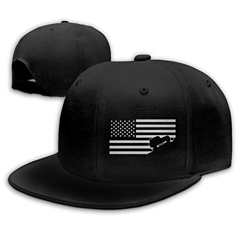 Car American Flag Men s Snapback Flat Bill Baseball Cap Adjustable Black